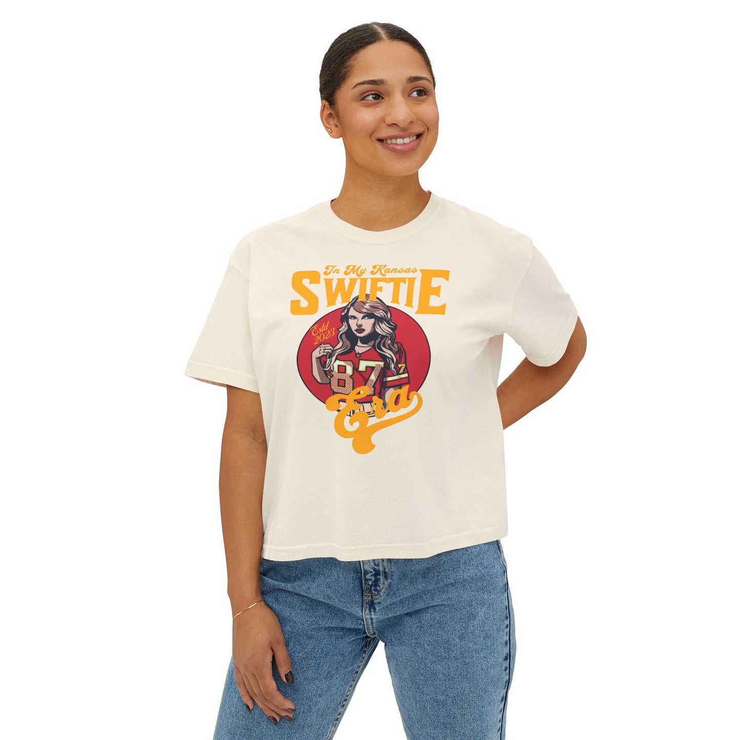 Retro Kansas Sweetie Boxy Tee - Trendy Women's Casual T-Shirt